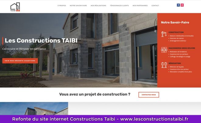 Création site internet Les constructions taibi