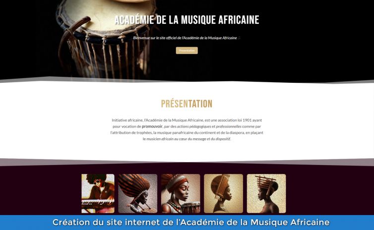 Création du site internet de l'Académie de la Musique Africaine