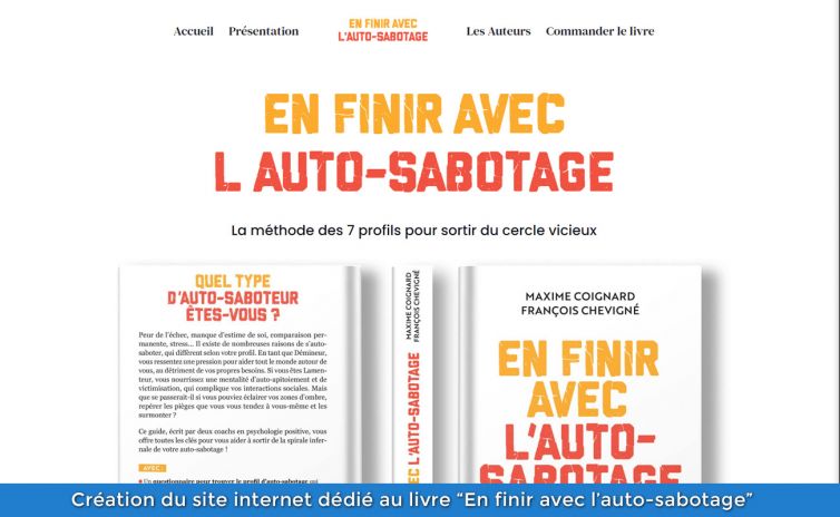 Création du site internet dédié au livre "En finir avec l'auto-sabotage"